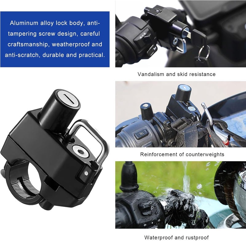 KVAEY Motorcycle Helmet Lock, Aluminum Alloy Anti Theft Helmet Security Locks, Universal Tamper-Proof Helmet Locks for Motorbike Scooter Bike, Motorcycle Accessories (2PCS, Helmet Lock+Cable) - Image 4